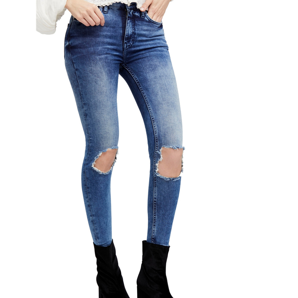 Free People Busted Knee Skinny Jeans